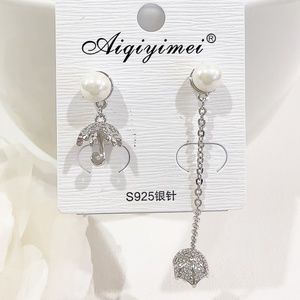 925 Sliver Cubic Zirconia and Pearl Drop Earrings
